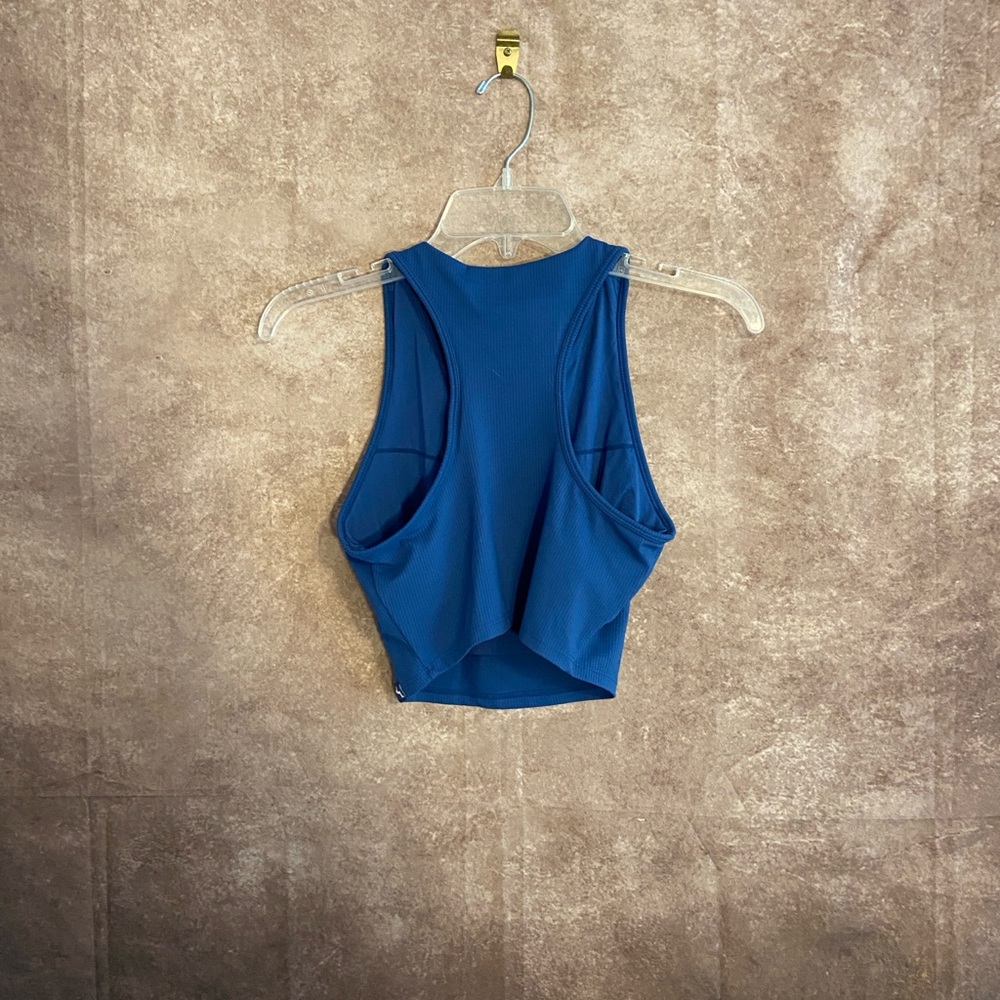 Joy Lab-Blue lace up cropped tank top with attached bra-Women’s size Small-EUC - Picture 3 of 4